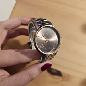 Brushed Steel and Rose Gold Kensington Watch